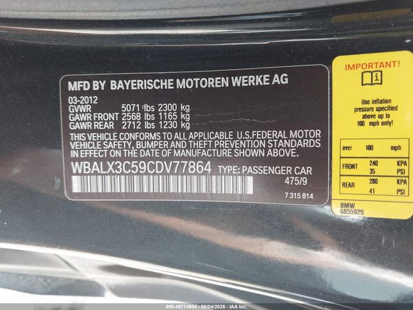 2012 BMW 650I