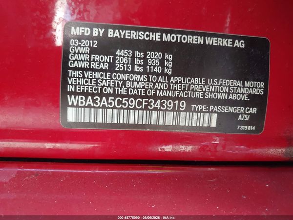 2012 BMW 328I