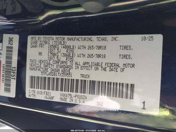 2026 TOYOTA TUNDRA SR5 CREWMAX 5.5' BED