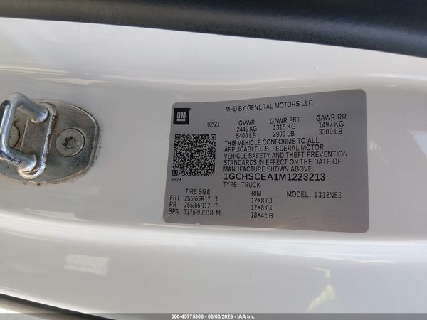 2021 CHEVROLET COLORADO 2WD  LONG BOX LT — I9