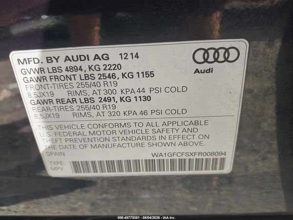 2015 AUDI Q3 2.0T PREMIUM PLUS