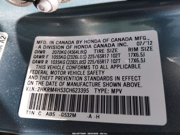 2012 HONDA CR-V EX