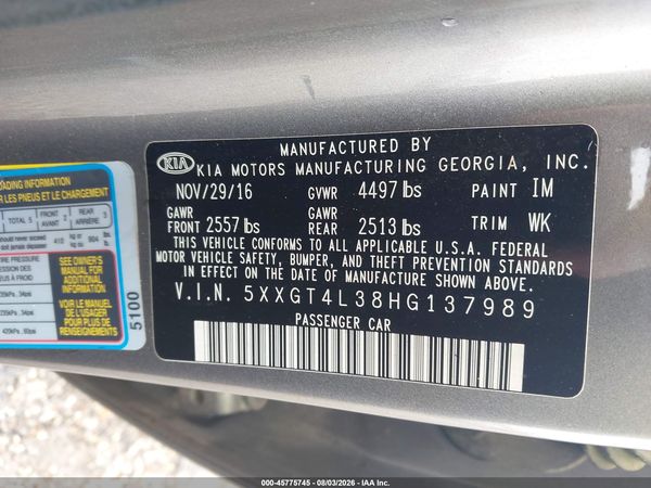 2017 KIA OPTIMA LX