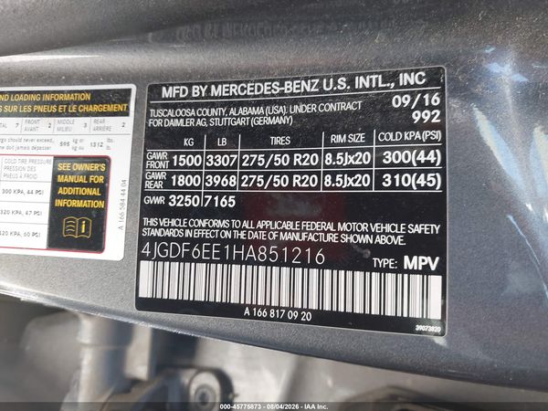 2017 MERCEDES-BENZ GLS 450 4MATIC