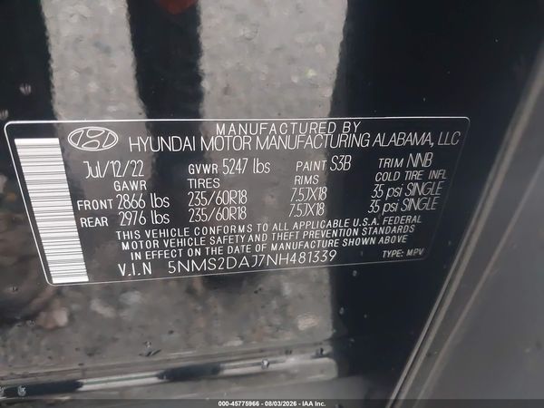 2022 HYUNDAI SANTA FE SEL