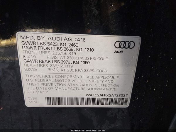 2016 AUDI Q5 2.0T PREMIUM