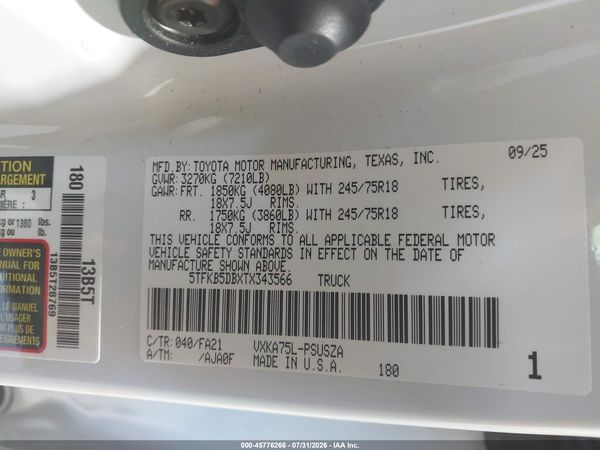2026 TOYOTA TUNDRA SR CREWMAX 5.5' BED