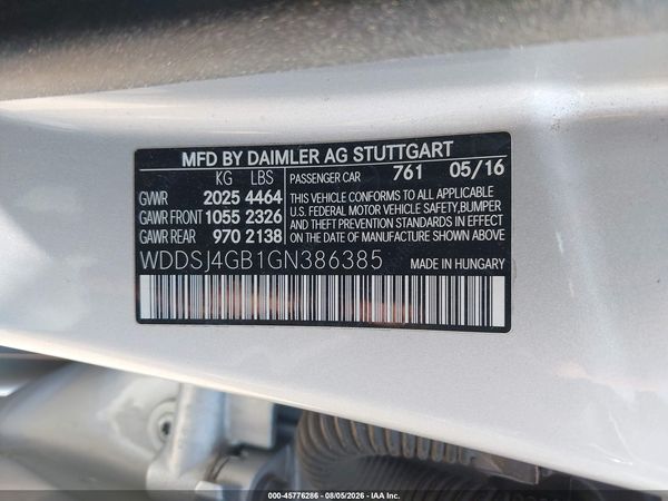 2016 MERCEDES-BENZ CLA 250 4MATIC