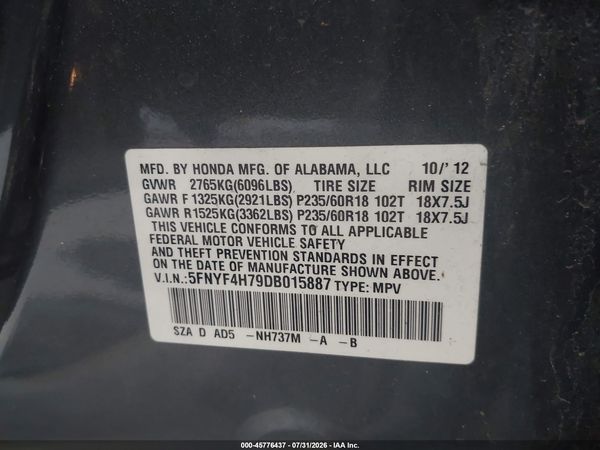 2013 HONDA PILOT EX-L
