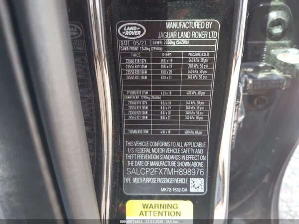 2021 LAND ROVER DISCOVERY SPORT SE