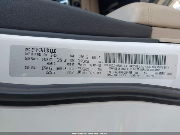 2015 DODGE DURANGO SXT