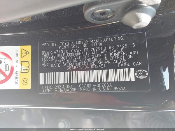 2019 LEXUS ES 350