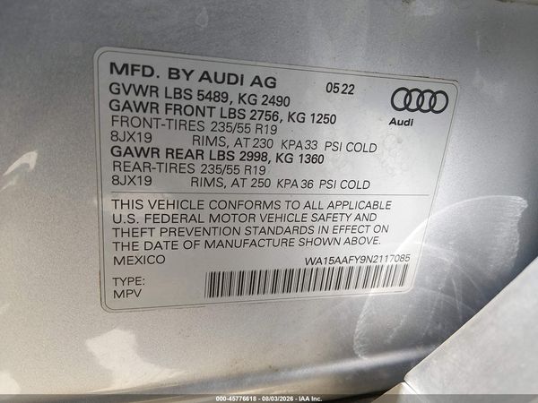2022 AUDI Q5 SPORTBACK