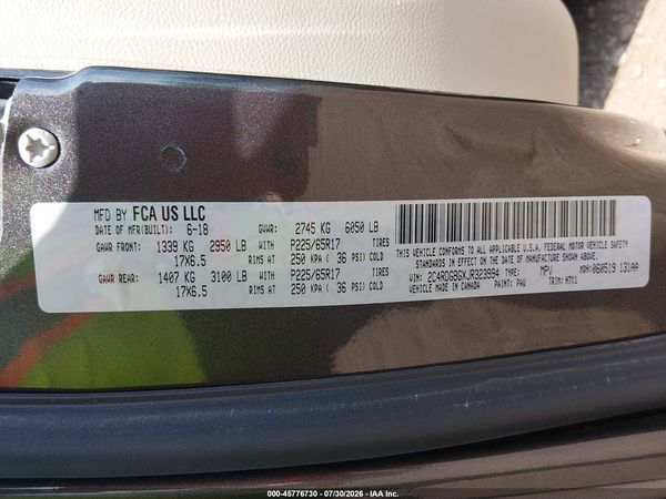 2018 DODGE GRAND CARAVAN SE — I9