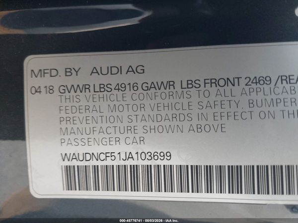 2018 AUDI A5 2.0T PREMIUM