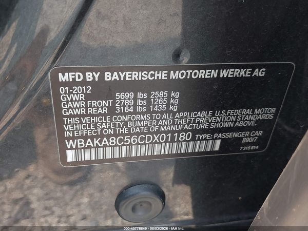 2012 BMW 750I 750i/Alpina B7