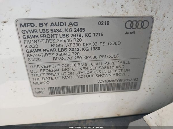 2019 AUDI Q5 45 PREMIUM