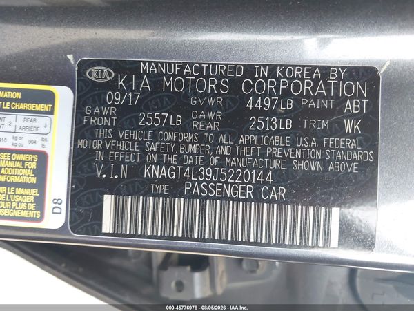 2018 KIA OPTIMA LX