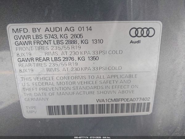2014 AUDI Q5 3.0 TDI PREMIUM PLUS