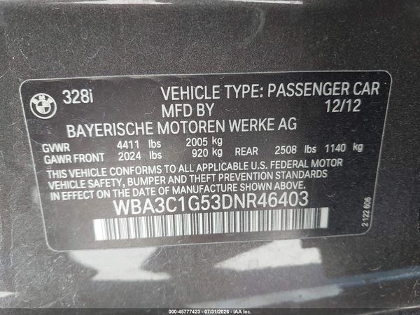 2013 BMW 328I SA