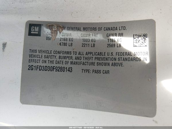 2015 CHEVROLET CAMARO 1LT — I9