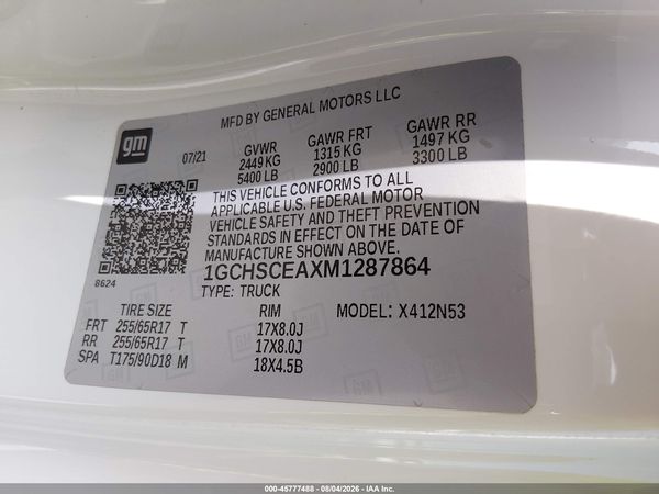 2021 CHEVROLET COLORADO 2WD  LONG BOX LT — I9