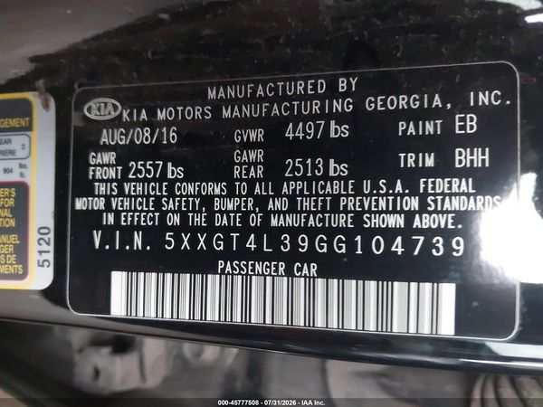 2016 KIA OPTIMA LX