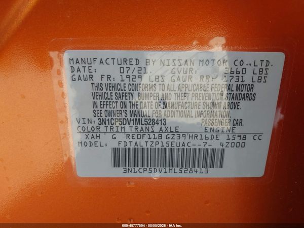 2021 NISSAN KICKS SR XTRONIC CVT