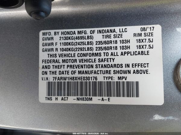 2017 HONDA CR-V EX-L/EX-L NAVI