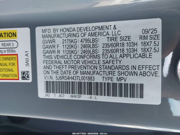 2026 HONDA CR-V EX AWD — I9