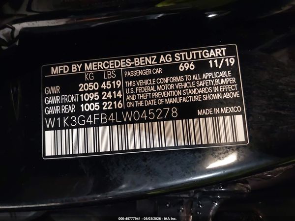 2020 MERCEDES-BENZ A 220 4MATIC