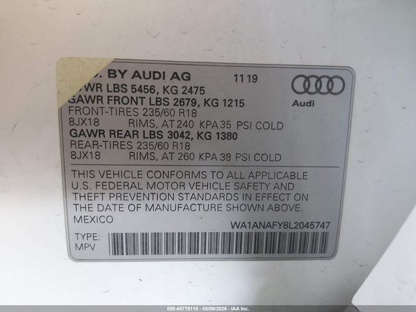 2020 AUDI Q5