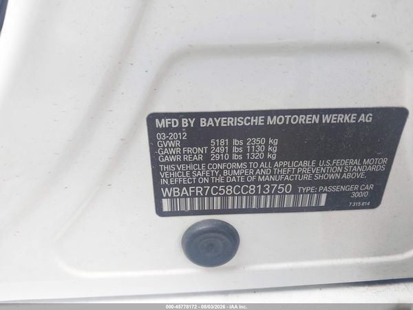 2012 BMW 535I