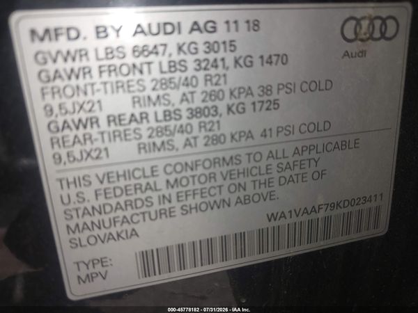 2019 AUDI Q7 55 PREMIUM