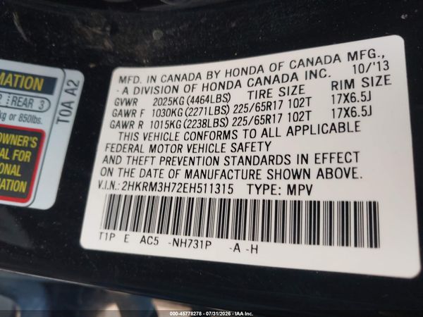 2014 HONDA CR-V EX-L
