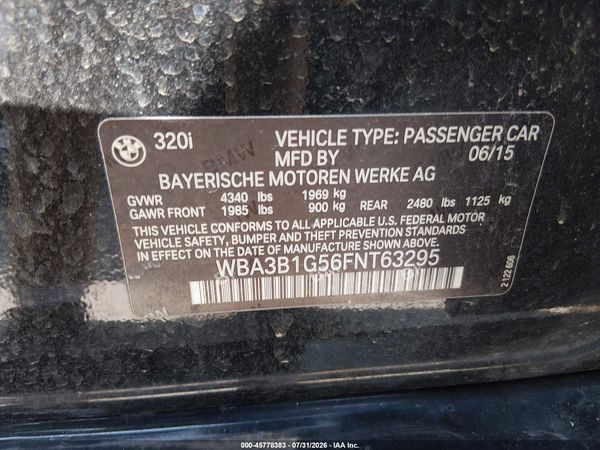 2015 BMW 320I SA — I9