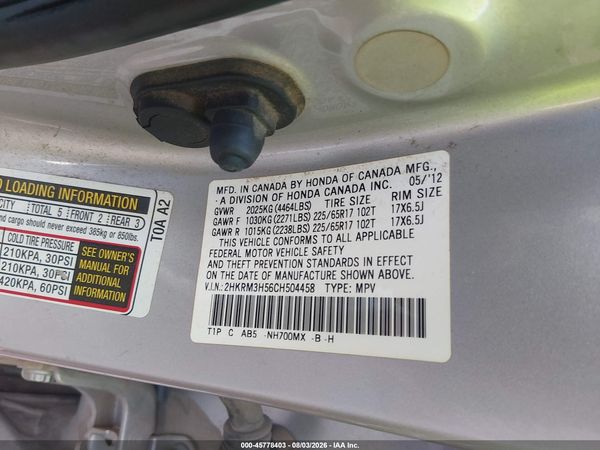 2012 HONDA CR-V EX