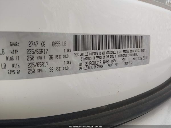 2020 CHRYSLER PACIFICA TOURING L