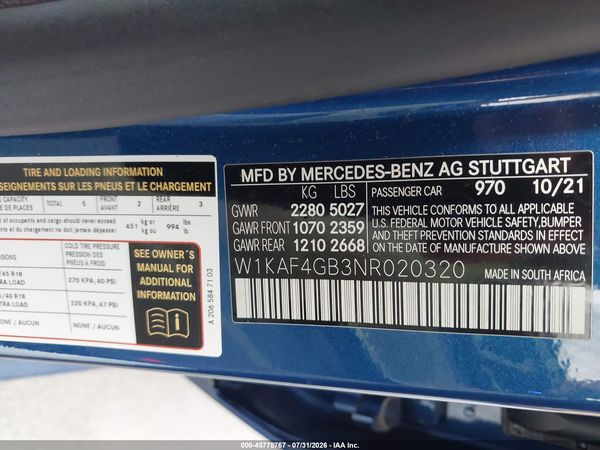 2022 MERCEDES-BENZ C 300 SEDAN
