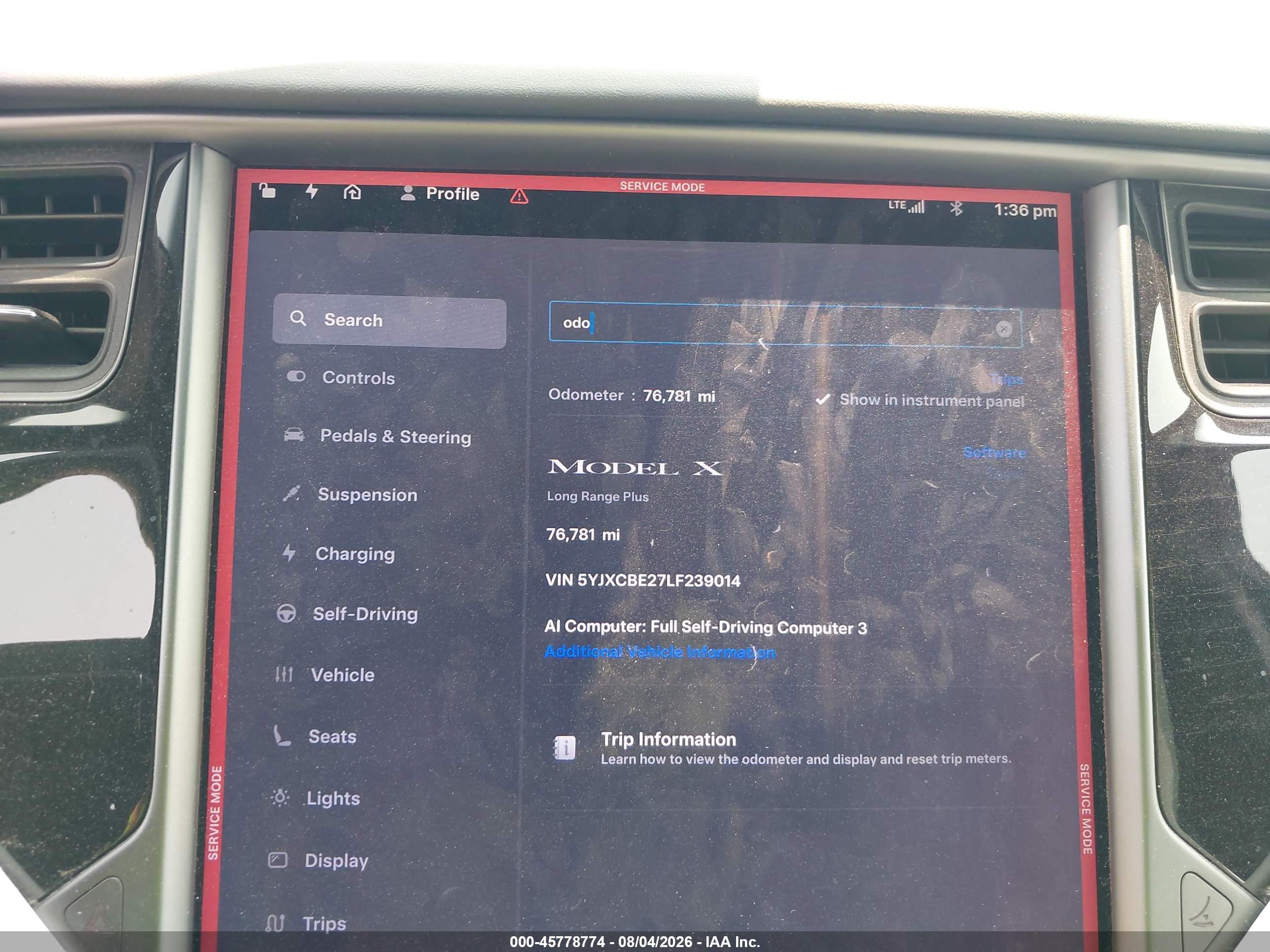 2020 TESLA MODEL X