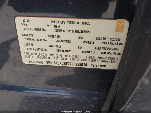 2020 TESLA MODEL X
