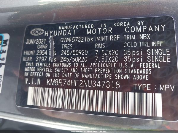 2022 HYUNDAI PALISADE CALLIGRAPHY