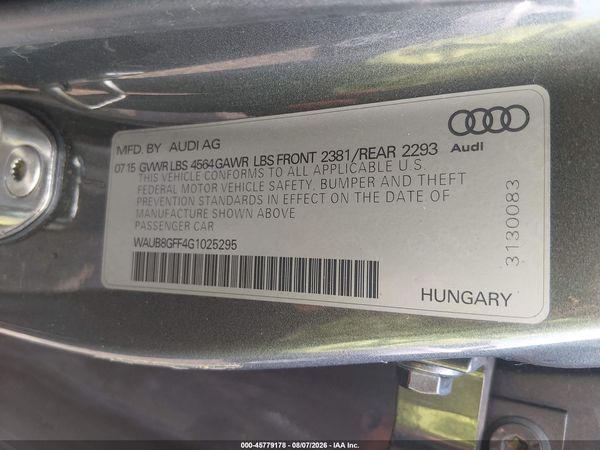 2016 AUDI A3 2.0T PREMIUM