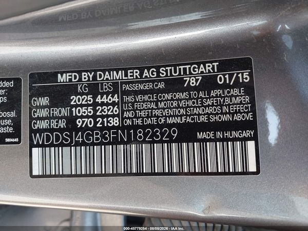 2015 MERCEDES-BENZ CLA 250 4MATIC