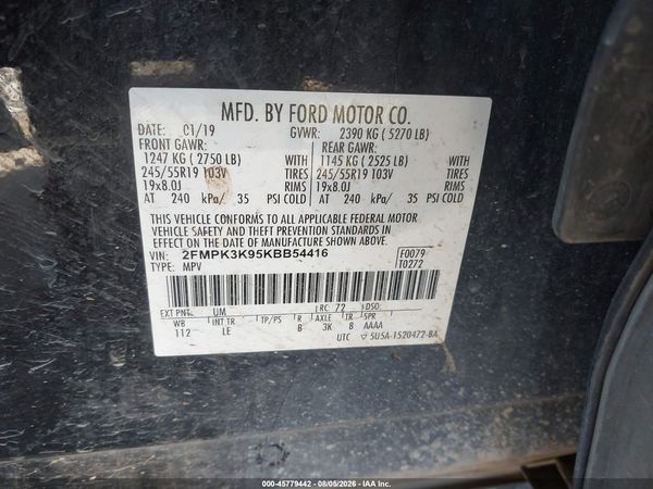 2019 FORD EDGE TITANIUM