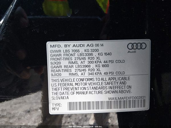 2015 AUDI Q7 3.0 TDI PREMIUM