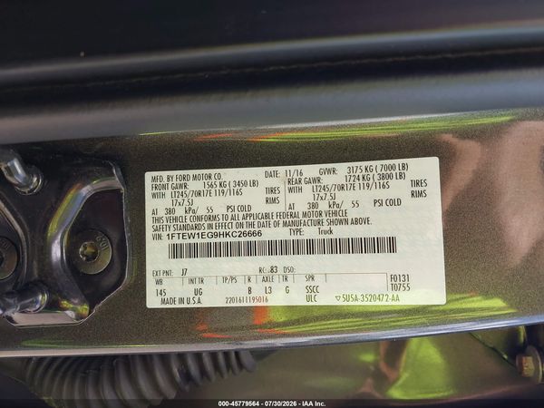 2017 FORD F-150 XLT — I9