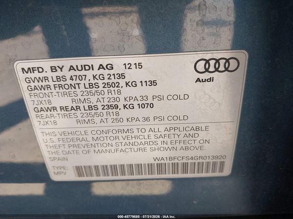 2016 AUDI Q3 2.0T PREMIUM PLUS