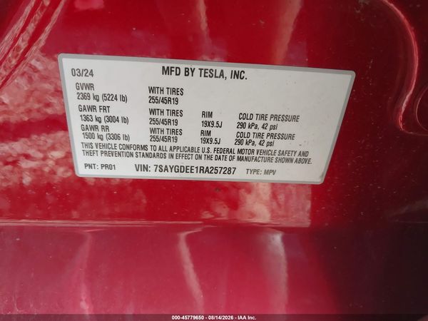 2024 TESLA MODEL Y