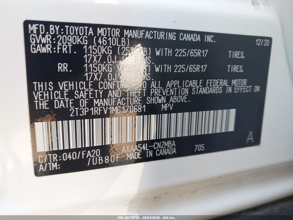 2021 TOYOTA RAV4 XLE